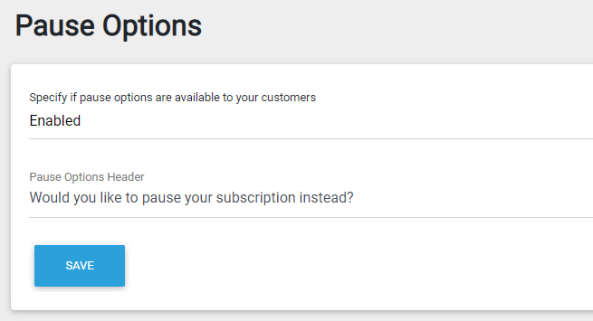 Subamplify Pause Options for Subscriptions